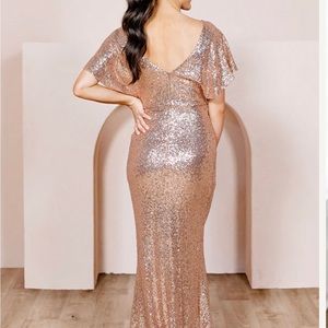 Revelry Champagne Sequin Dress